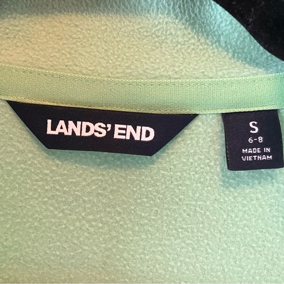 Lands' End Anyweather Mint Green Quarter-Zip Pullover size Small - Picture 2 of 5